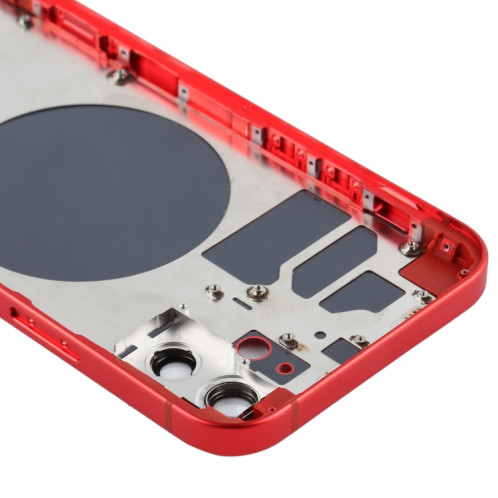 Couvercle arrière du boîtier avec plateau pour carte SIM, touches latérales et objectif de l'appareil photo pour iPhone 12 (rouge) SH78RL423-06