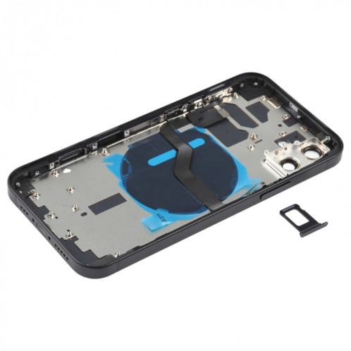 Couverture arrière de la batterie (avec touches latérales et plateau de carte et puissance + Volume Flex Câble et module de chargement sans fil) pour iPhone 12 SH88BL1871-06