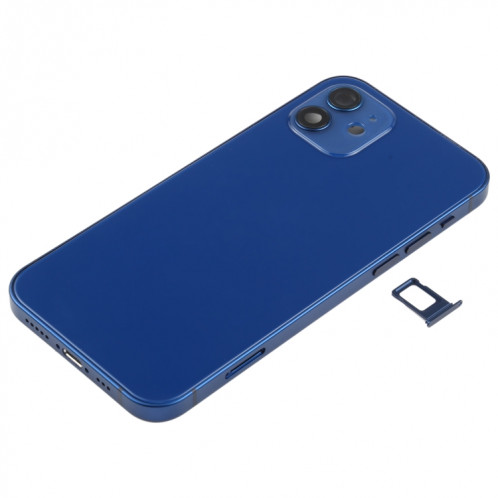 Couverture arrière de la batterie (avec touches latérales et plateau de carte et puissance + Volume Flex Câble et module de chargement sans fil) pour iPhone 12 SH88LL1689-06