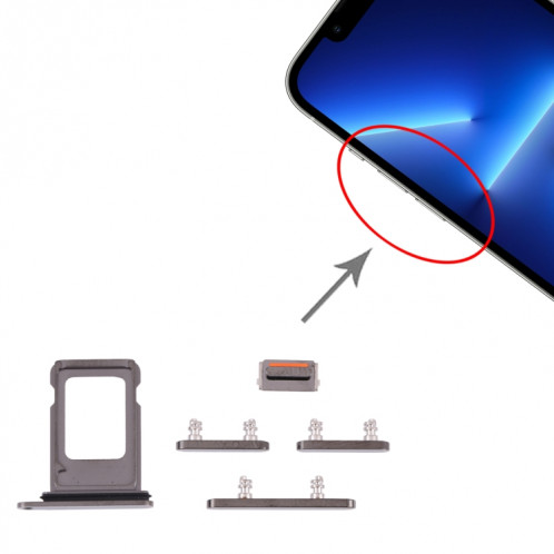 Plateau de carte SIM + plateau de carte SIM + touches latérales pour iPhone 13 Pro (graphite) SH003B1278-04