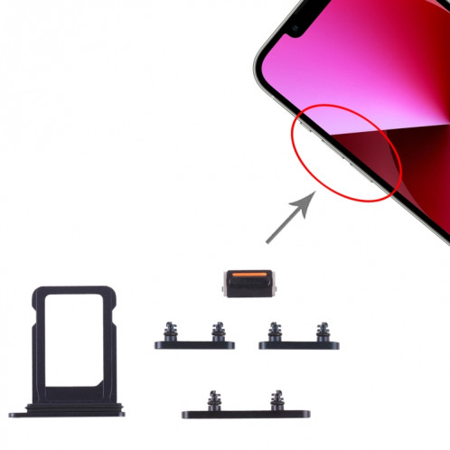 Plateau de carte SIM + clés latérales pour iPhone 13 (minuit) SH004B1198-04