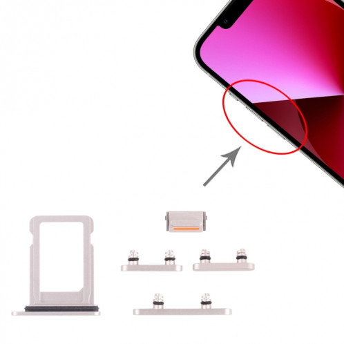 Plateau de carte SIM + touches latérales pour iPhone 13 (Starlight) SH004W676-04