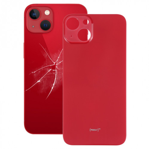 Remplacement facile Big Caméra Hole Housse de verre Housse de batterie pour iPhone 13 (rouge) SH35RL841-06