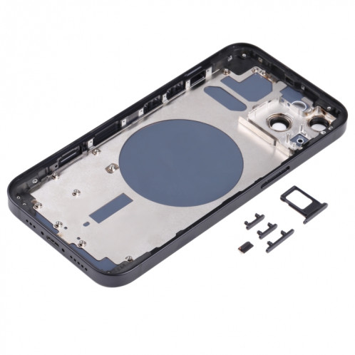 Housse de boîtier arrière avec plateau de carte SIM et lentille de caméra pour iPhone 13 (noir) SH31BL630-06