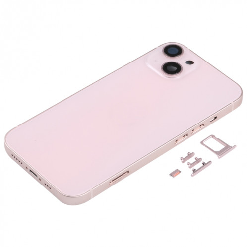 Housse de boîtier arrière avec plateau de carte SIM et lentille de caméra pour iPhone 13 (rose) SH31FL1982-06