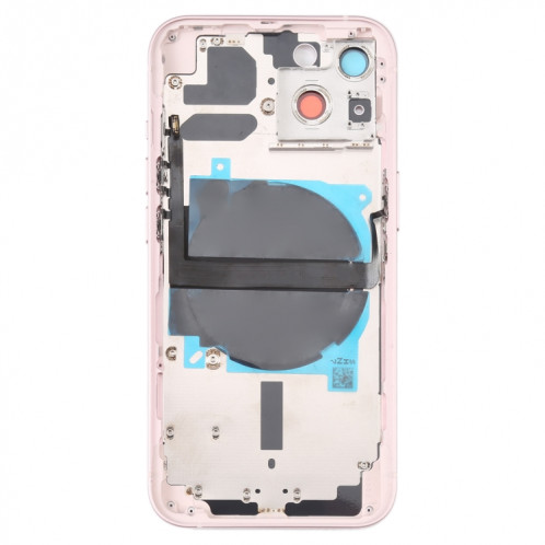 Coque arrière de batterie pour iPhone 13 avec touches latérales et plateau de carte et câble flexible d'alimentation + volume et module de charge sans fil (rose) SH38FL862-07
