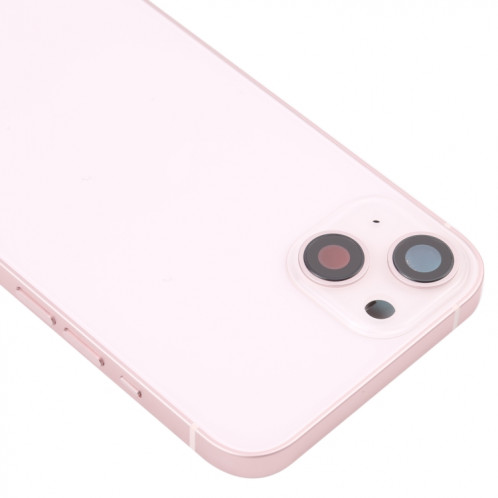 Coque arrière de batterie pour iPhone 13 avec touches latérales et plateau de carte et câble flexible d'alimentation + volume et module de charge sans fil (rose) SH38FL862-07