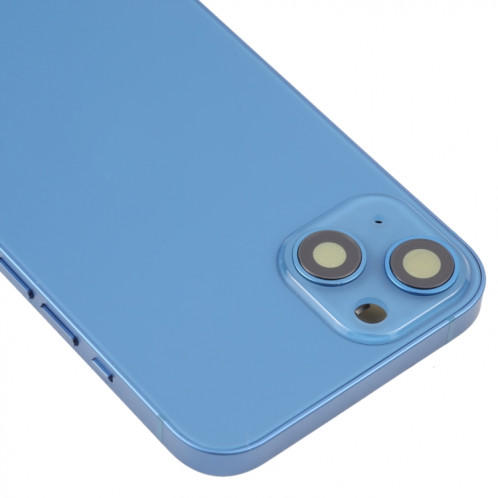 Coque arrière de batterie pour iPhone 13 avec touches latérales et plateau de carte et câble flexible d'alimentation + volume et module de charge sans fil (bleu) SH38LL1753-07