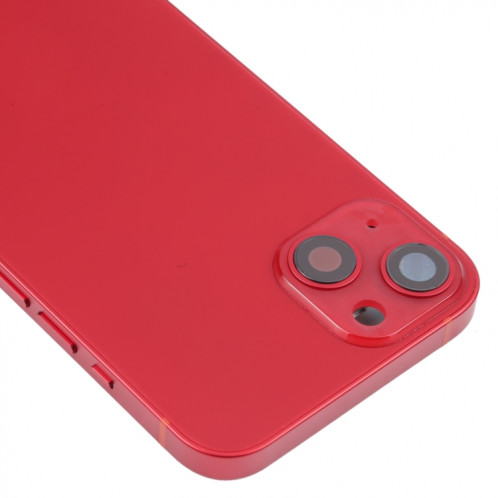 Coque arrière de batterie pour iPhone 13 avec touches latérales et plateau de carte et câble flexible d'alimentation + volume et module de charge sans fil (rouge) SH38RL113-07