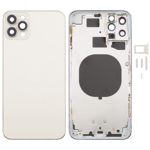 Coque arrière avec aspect imitation iP13 Pro Max pour iPhone 11 Pro Max (or) SH44JL1962-07