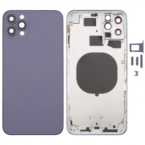 Coque arrière avec aspect imitation iP13 Pro Max pour iPhone 11 Pro Max (violet) SH44PL1708-07