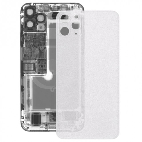 Cache arrière transparent en verre dépoli pour iPhone 11 Pro Max (transparent) SH020T413-06