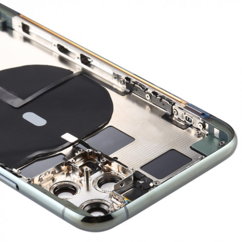 Couvercle arrière de la batterie (avec touches latérales et plateau de carte et câble d'alimentation + volume flexible et module de charge sans fil) pour iPhone 11 Pro Max (vert) SH34GL299-07