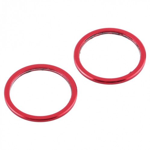 Anneau de protection en métal pour objectif en verre de caméra arrière 2 PCS pour iPhone 12 Mini (rouge) SH011R1755-03
