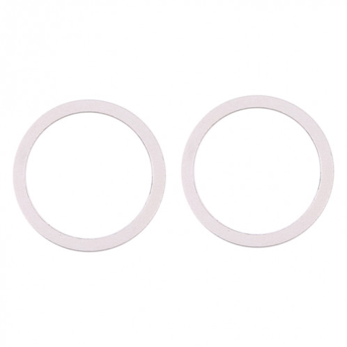 Anneau de protection en métal pour objectif en verre de caméra arrière 2 PCS pour iPhone 12 Mini (blanc) SH011W1331-03