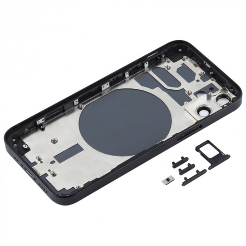 Couvercle arrière du boîtier avec plateau pour carte SIM, touches latérales et objectif de l'appareil photo pour iPhone 12 mini (noir) SH45BL931-06