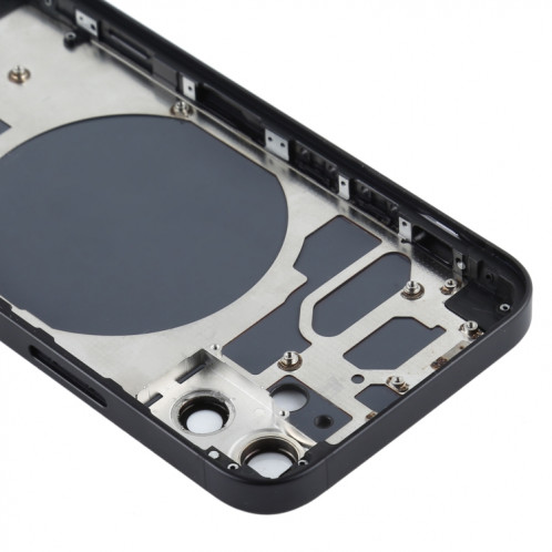 Couvercle arrière du boîtier avec plateau pour carte SIM, touches latérales et objectif de l'appareil photo pour iPhone 12 mini (noir) SH45BL931-06