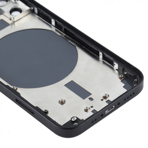 Couvercle arrière du boîtier avec plateau pour carte SIM, touches latérales et objectif de l'appareil photo pour iPhone 12 mini (noir) SH45BL931-06