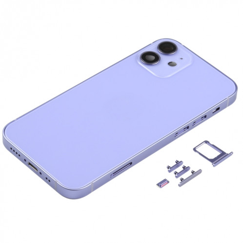 Couvercle de boîtier arrière avec plateau de carte SIM et lentille de la caméra pour iPhone 12 mini (violet) SH45PL1375-06