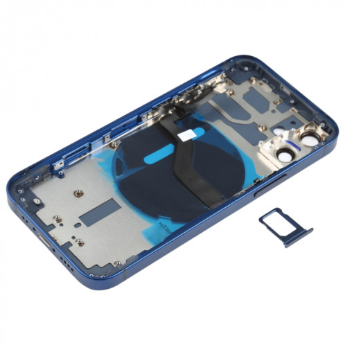 Couverture arrière de la batterie (avec touches latérales et plateau de carte et puissance + volume de câble Flex et module de charge sans fil) pour iPhone 12 mini SH50LL1601-06