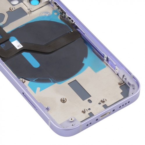 Couverture arrière de la batterie (avec touches latérales et plateau de carte et puissance + volume de câble Flex et module de charge sans fil) pour iPhone 12 mini SH50PL370-06