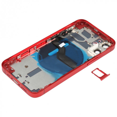 Couverture arrière de la batterie (avec touches latérales et plateau de carte et puissance + volume de câble Flex et module de charge sans fil) pour iPhone 12 mini SH50RL364-06