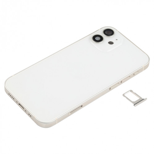 Couverture arrière de la batterie (avec touches latérales et plateau de carte et puissance + volume de câble Flex et module de charge sans fil) pour iPhone 12 mini SH50WL548-06