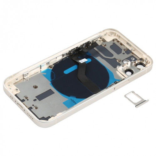 Couverture arrière de la batterie (avec touches latérales et plateau de carte et puissance + volume de câble Flex et module de charge sans fil) pour iPhone 12 mini SH50WL548-06