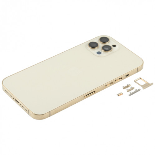 Couvercle de boîtier arrière avec plateau de carte SIM et lentilles de la caméra pour iPhone 12 Pro Max (Or) SH35JL493-06