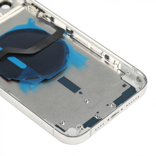 Couvercle arrière de la batterie (avec touches latérales et plateau de carte et puissance + volume Flex Câble et module de chargement sans fil) pour iPhone 12 Pro Max (Blanc) SH36WL1505-06