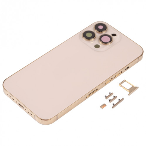 Couvercle de boîtier arrière avec plateau de carte SIM et lentille de la caméra pour iPhone 13 Pro (or) SH02JL1437-06