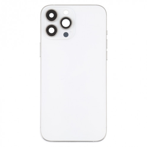 Coque arrière de batterie pour iPhone 13 Pro Max avec touches latérales et plateau de carte et câble flexible d'alimentation + volume et module de charge sans fil (blanc) SH13WL1677-07