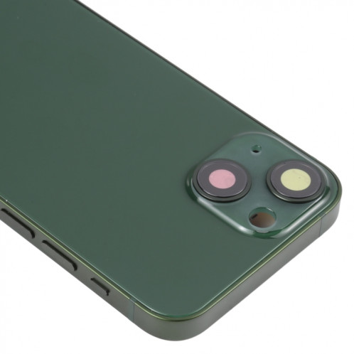 Coque arrière de batterie pour iPhone 13 mini avec touches latérales et plateau de carte et câble flexible d'alimentation + volume et module de charge sans fil (vert) SH14GL484-07