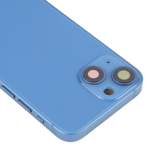 Coque arrière de batterie pour iPhone 13 mini avec touches latérales et plateau de carte et câble flexible d'alimentation + volume et module de charge sans fil (bleu) SH14LL595-07