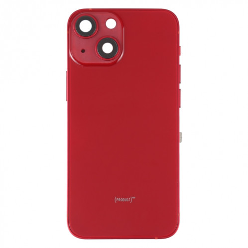 Coque arrière de batterie pour iPhone 13 mini avec touches latérales et plateau de carte et câble flexible d'alimentation + volume et module de charge sans fil (rouge) SH14RL722-07