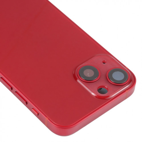 Coque arrière de batterie pour iPhone 13 mini avec touches latérales et plateau de carte et câble flexible d'alimentation + volume et module de charge sans fil (rouge) SH14RL722-07