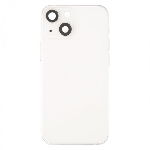 Coque arrière de batterie pour iPhone 13 mini avec touches latérales et plateau de carte et câble flexible d'alimentation + volume et module de charge sans fil (blanc) SH14WL673-07