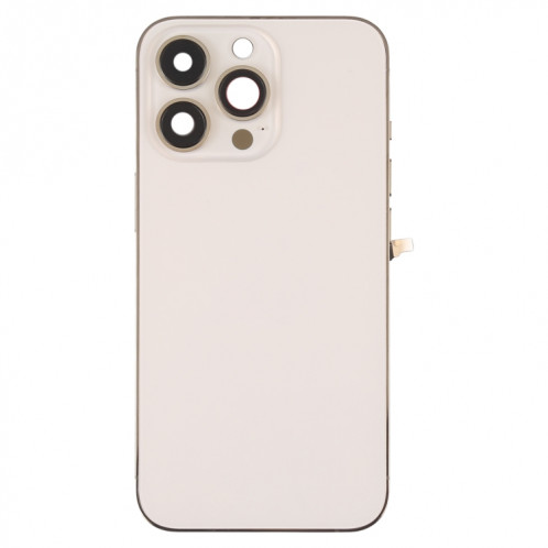 Coque arrière de batterie pour iPhone 13 Pro avec touches latérales et plateau de carte et câble flexible d'alimentation + volume et module de charge sans fil (doré) SH08JL1356-07
