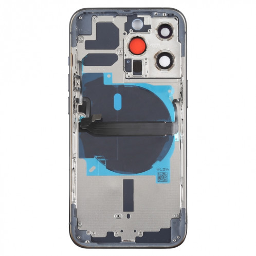 Coque arrière de batterie pour iPhone 13 Pro avec touches latérales et plateau de carte et câble flexible d'alimentation + volume et module de charge sans fil (bleu) SH08LL1522-07