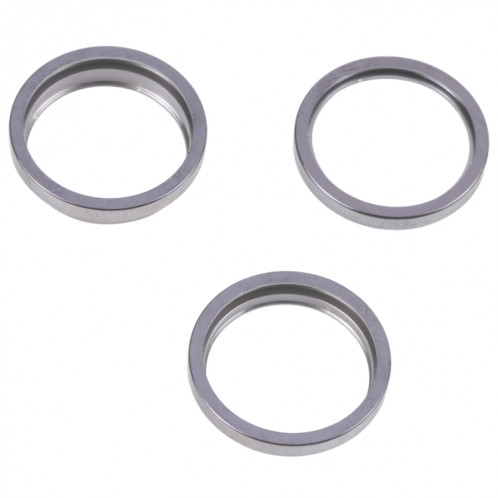 Pour iPhone 14 Pro 3 pièces caméra arrière lentille en verre métal extérieur protecteur anneau de cerceau (gris) SH005H720-04