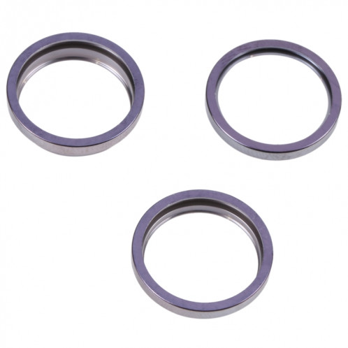 Pour iPhone 14 Pro Max 3 pièces caméra arrière lentille en verre métal extérieur protecteur anneau de cerceau (violet foncé) SH06DZ1283-04