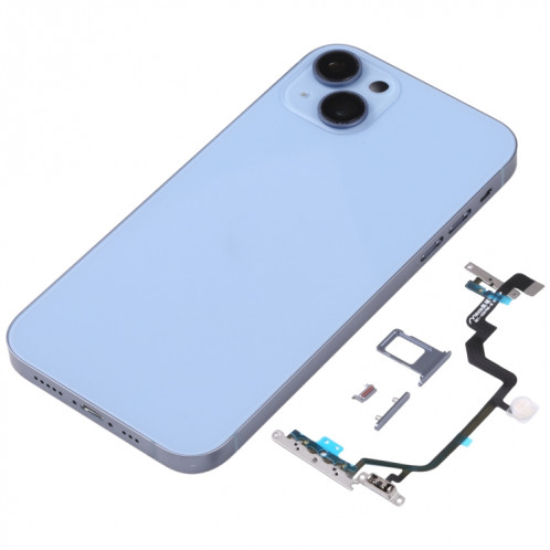 Coque arrière avec apparence imitation iP14 pour iPhone XR (bleu) SH22LL1384-06