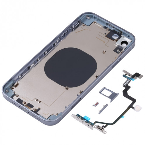 Coque arrière avec apparence imitation iP14 pour iPhone XR (bleu) SH22LL1384-06