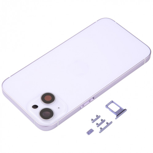Coque arrière de batterie pour iPhone 14 avec cadre central/touches latérales (violet) SH95PL1764-06