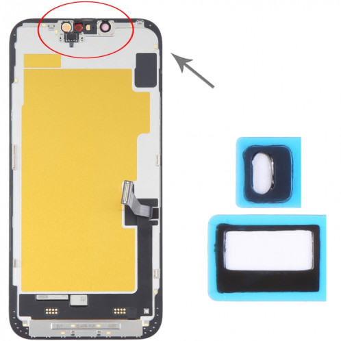 100/Set autocollant arrière du capteur de lumière LCD de la caméra avant pour iPhone 14/14 Plus SH01181681-05