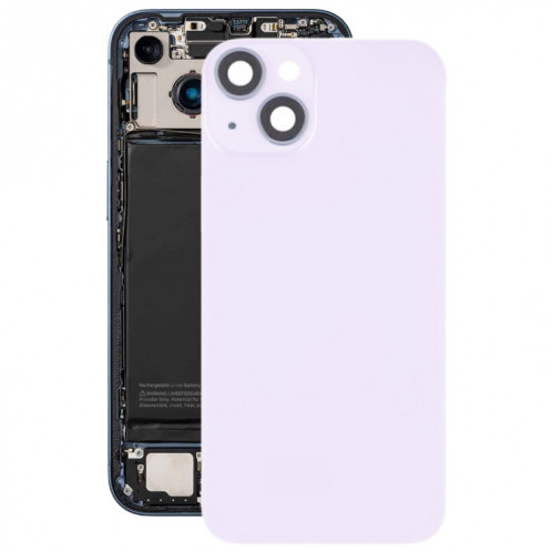 Pour iPhone 14 Plus Couvercle arrière de batterie en verre avec support de flash + module de chargement sans fil (violet) SH20PL1850-07