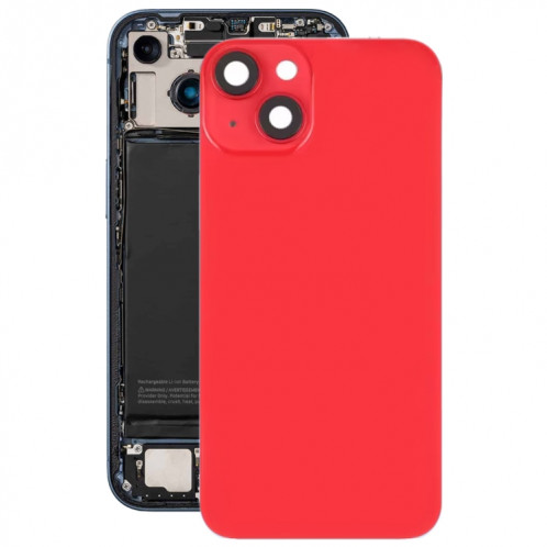 Pour iPhone 14 Plus Couvercle arrière de la batterie en verre avec support flash + module de charge sans fil (rouge) SH20RL1173-07