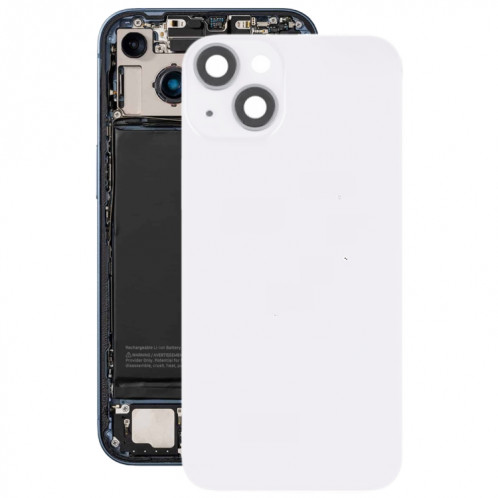 Pour iPhone 14 Plus Couvercle arrière de batterie en verre avec support de flash + module de chargement sans fil (blanc) SH20WL77-07
