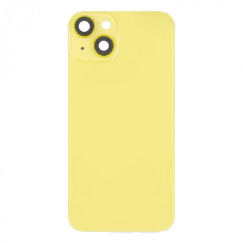 Pour iPhone 14 Plus Couvercle arrière de batterie en verre avec support de flash + module de chargement sans fil (jaune) SH20YL520-07
