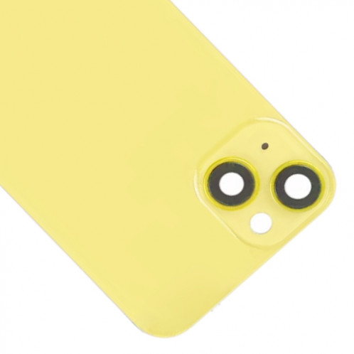 Pour iPhone 14 Plus Couvercle arrière de batterie en verre avec support de flash + module de chargement sans fil (jaune) SH20YL520-07